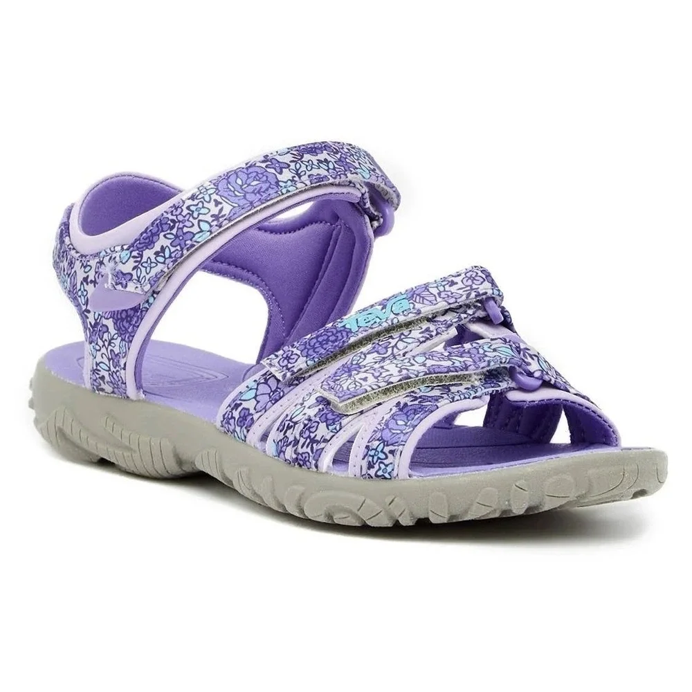 TEVA Kids' Tirra Floral Sandals In Purple Pattern- Girls Size 2 